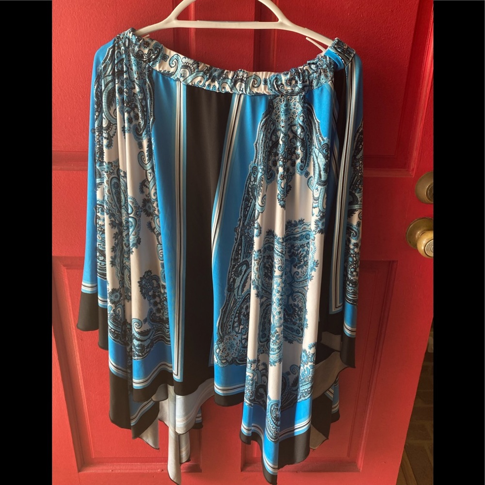 Blue, Black & White Ashley Stewart Blouse